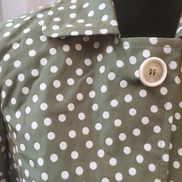 Akris Punto Green Polka Dot Cotton Snap Blazer Size US 10 - Picture 5 of 10